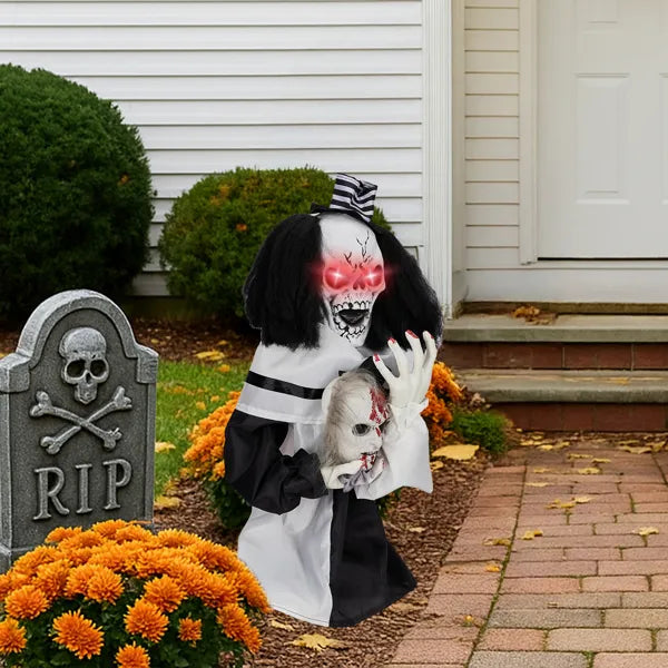 1.8ft Sound-Activated Scary Clown Halloween Decoration