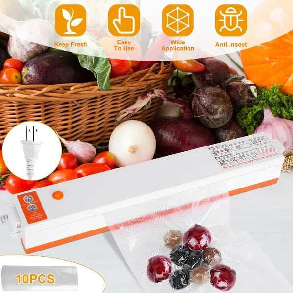 Automatic Vacuum Sealer Machine for Food Storage - White