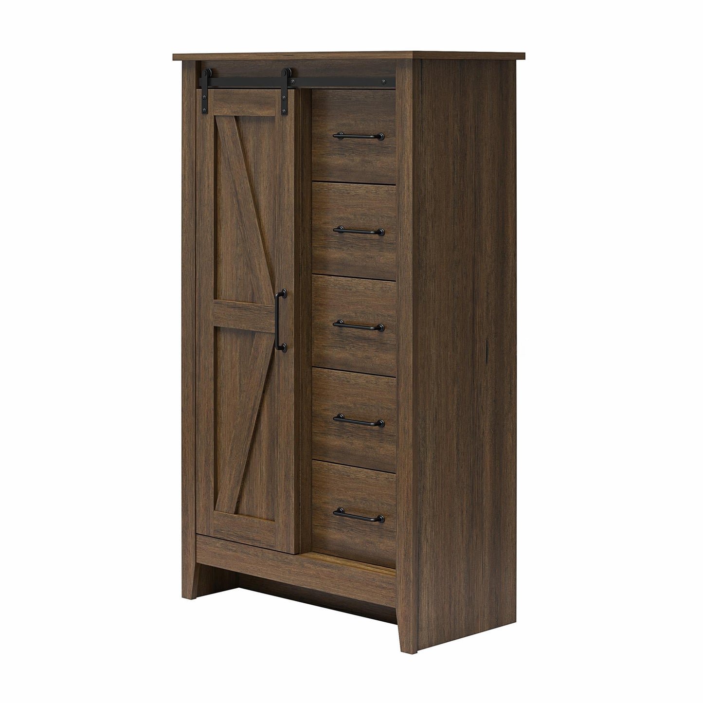 Walnut Alton Farmhouse Gentleman's Chest - Rustic Storage Dresser