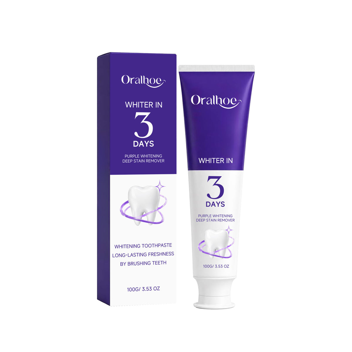 Purple Bright-White Toothpaste 100G for Oral Hygiene Fresh Breath
