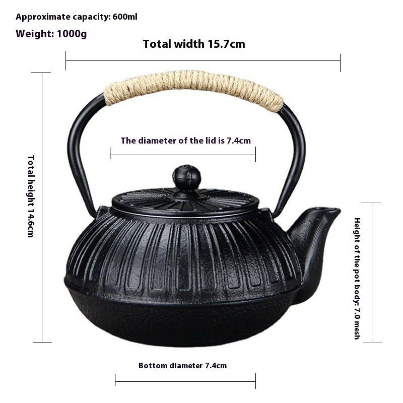 Electric Tea Kettle and Teapot Set - Ceramic Stove Compatible, 600ml