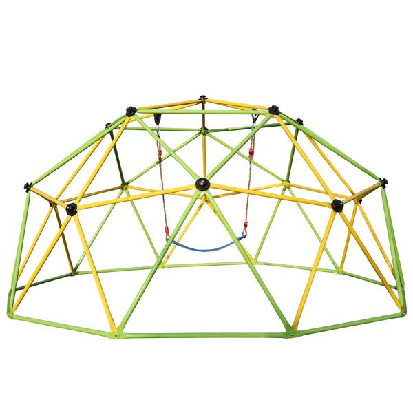 10FT Jungle Gym Climbing Dome for Kids with Swing - Green