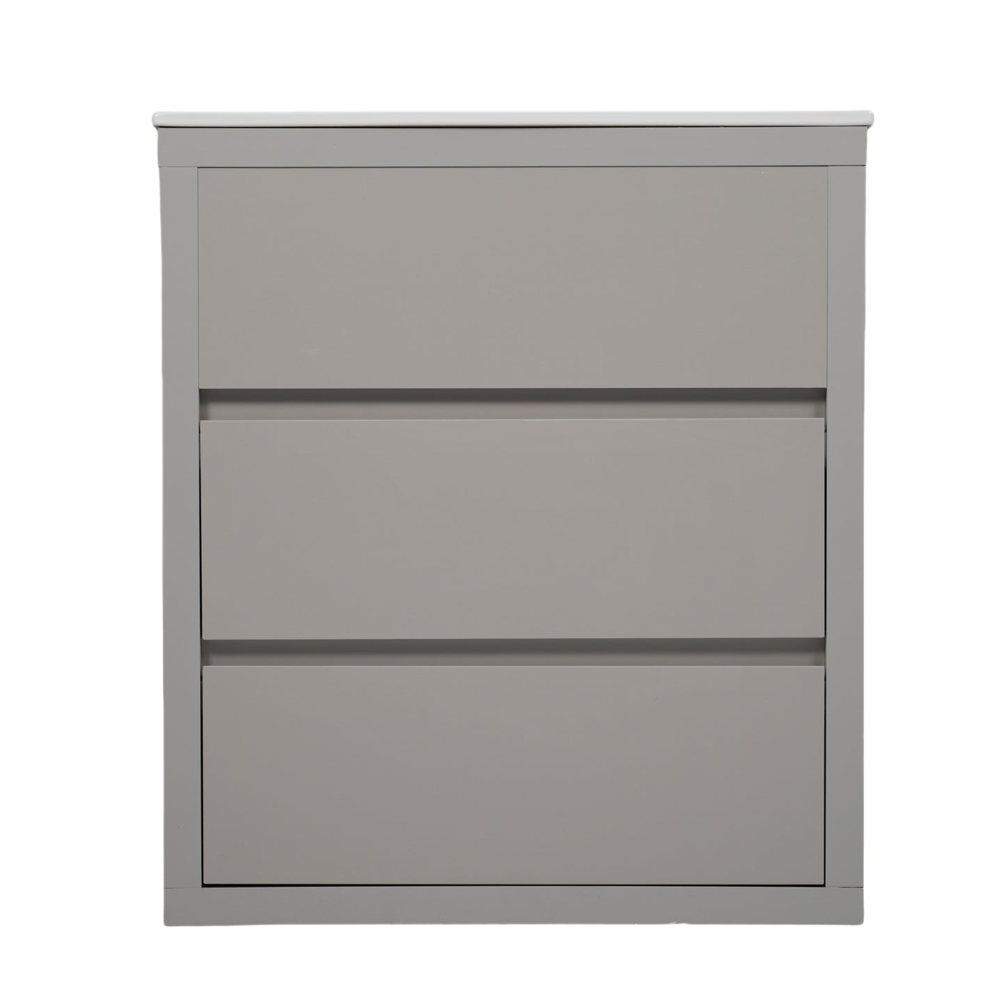 30" Gray Bathroom Vanity with Ceramic Sink & 2 Drawers