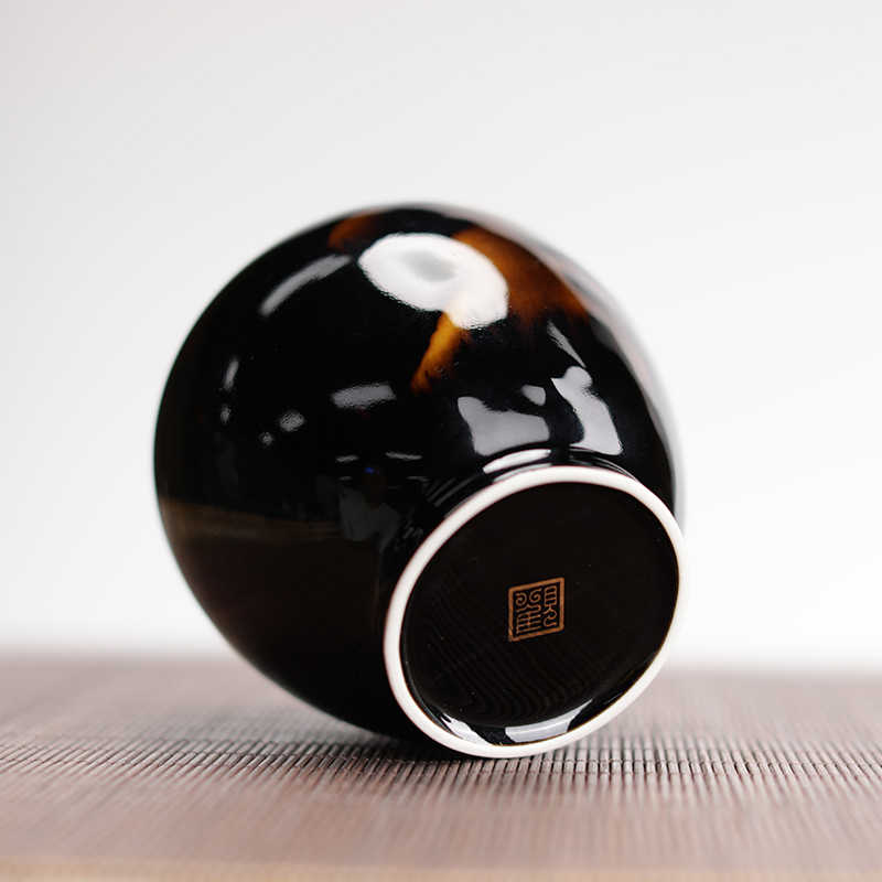 Tortoiseshell Pattern Ceramic Tea Storage Canister - Modern Kitchen Decor