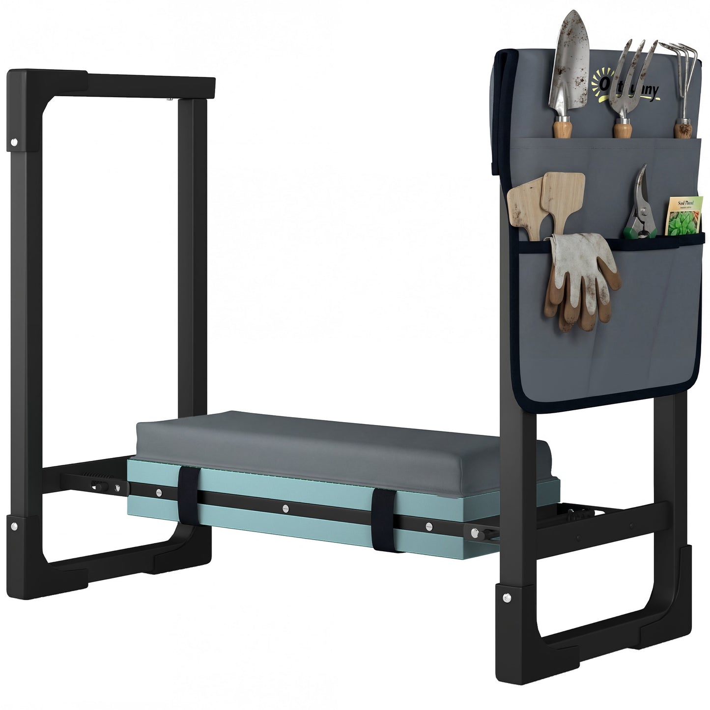 Heavy Duty Foldable Garden Kneeler and Seat with Thick Soft Kneeling Pad, Extendable Steel Legs