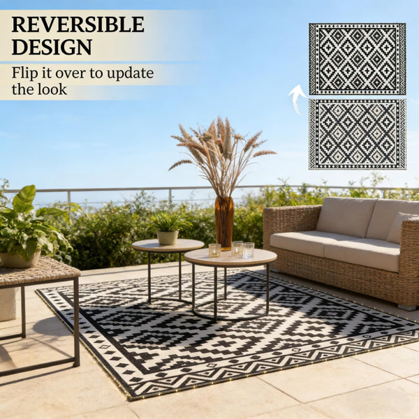 Reversible Outdoor Rug - Waterproof & UV-Resistant, 120.1" x 95.7"