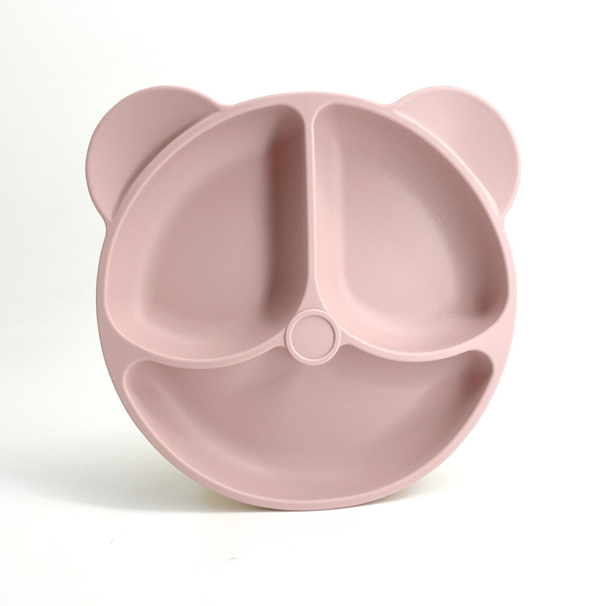 Child Silicone Plate with Suction Cup - Toddler Feeding Tableware, Deep Pink