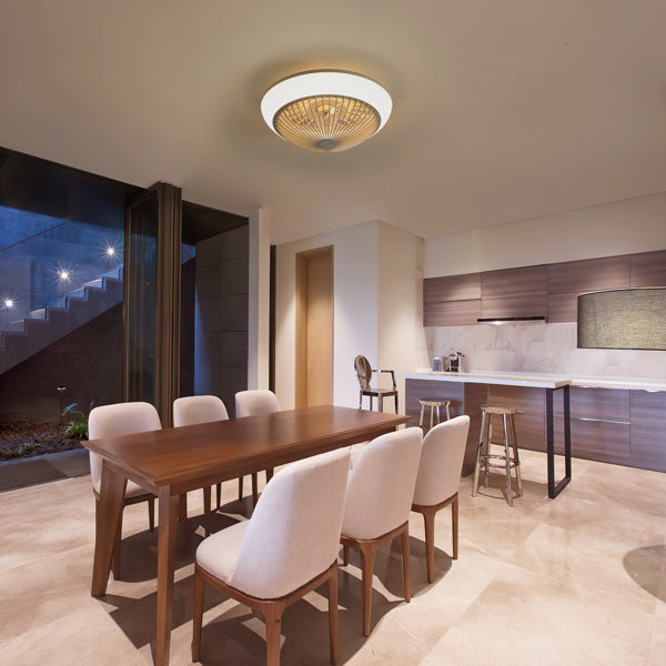 15 Inch RGB Dimmable Ceiling Fan with Light - Remote Control, Quiet Bladeless Design