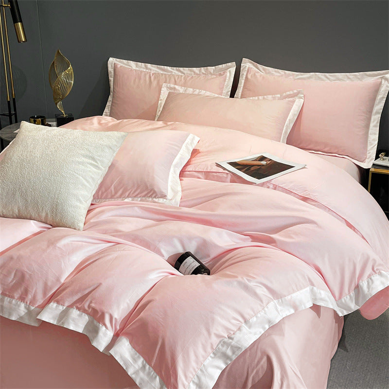 Four-Piece Velvet Bedding Set - Fitted Sheet Duvet Cover Pillowcase