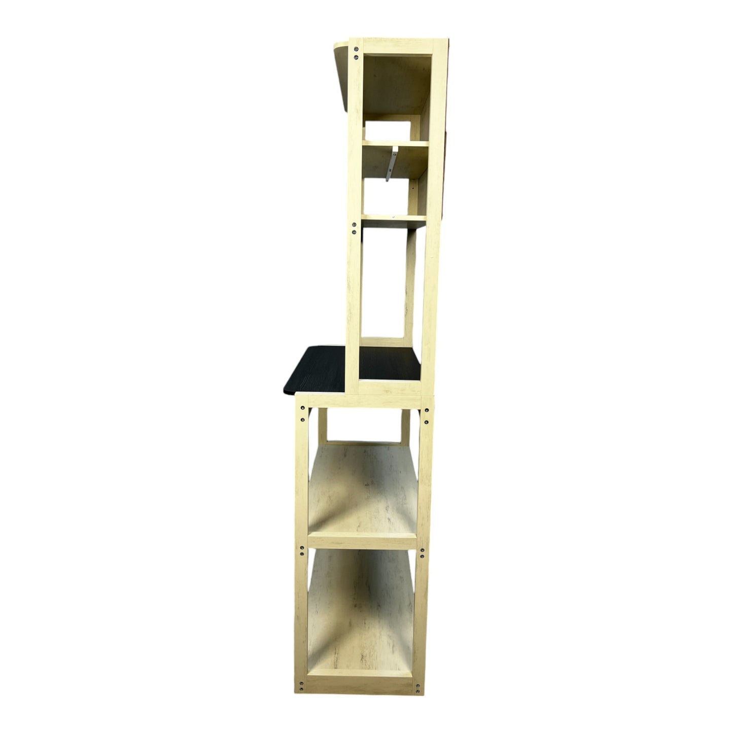 5-Tier Kitchen Packer Rack - White & Black Shelving Unit