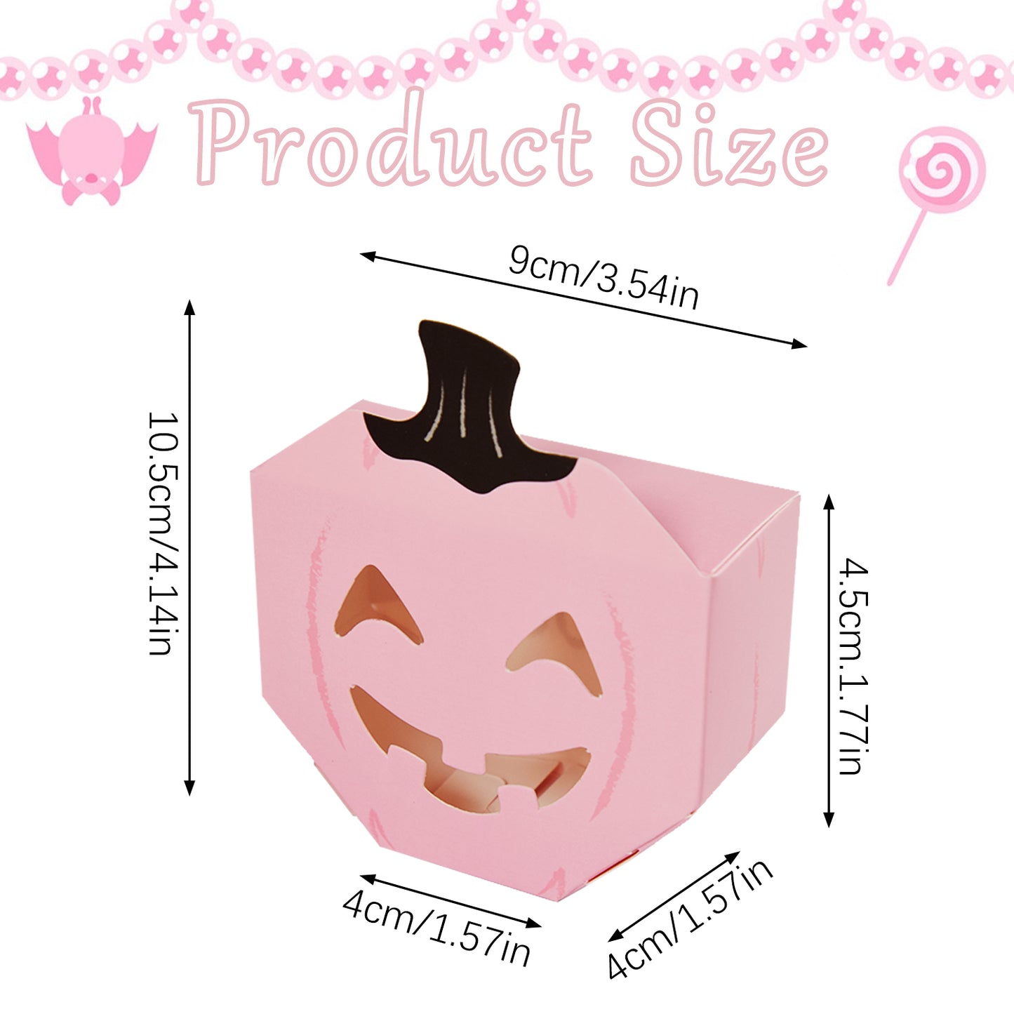 10 Pcs Halloween Pumpkin Gift Boxes - Pink Paper