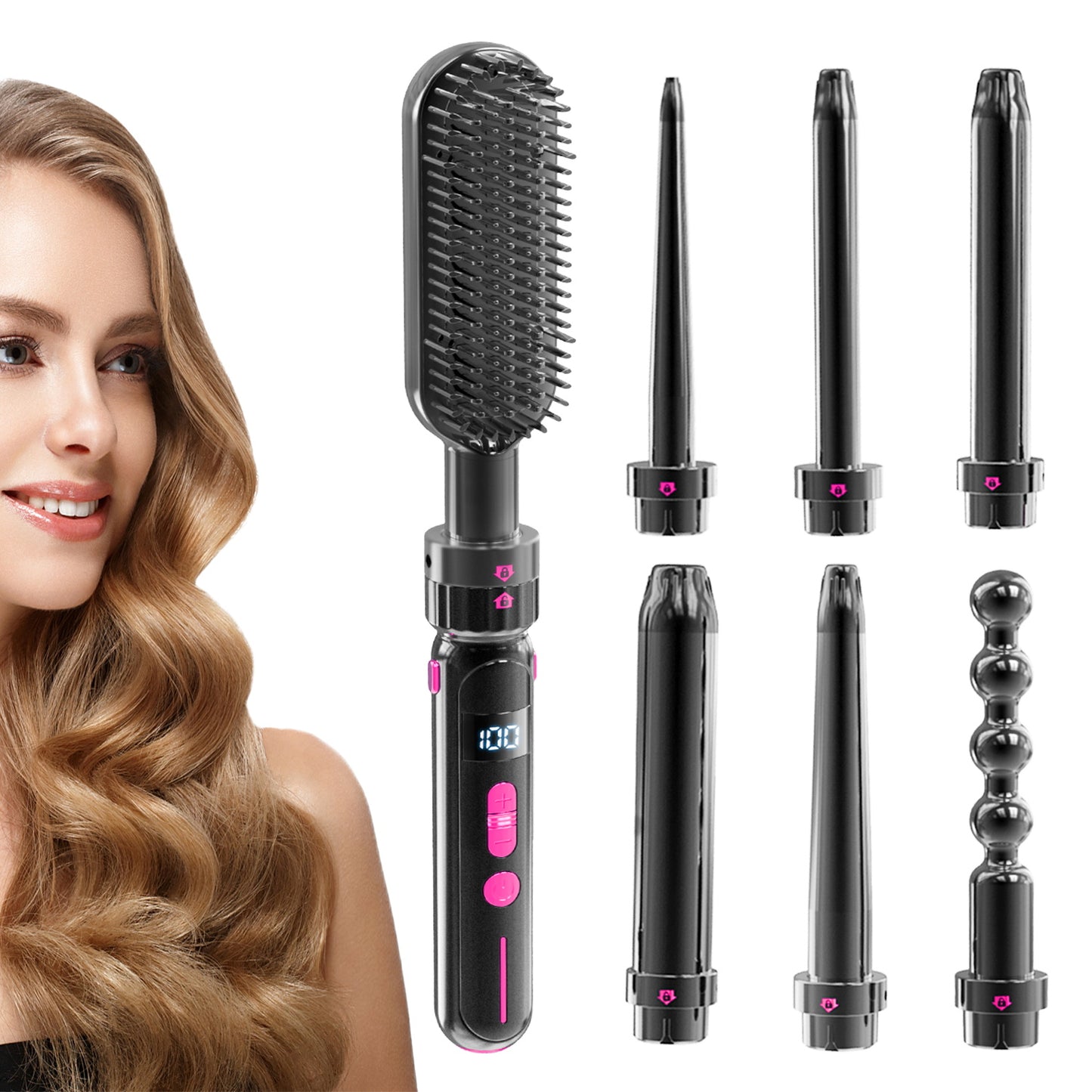 Ceramic 2-in-1 Curling and Straightening Iron with PTC Fast Heating