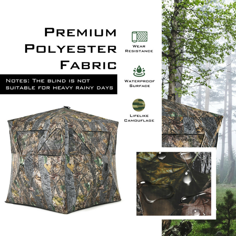 3-Person Portable Pop-Up Camouflage Hunting Blind with Tie-Downs