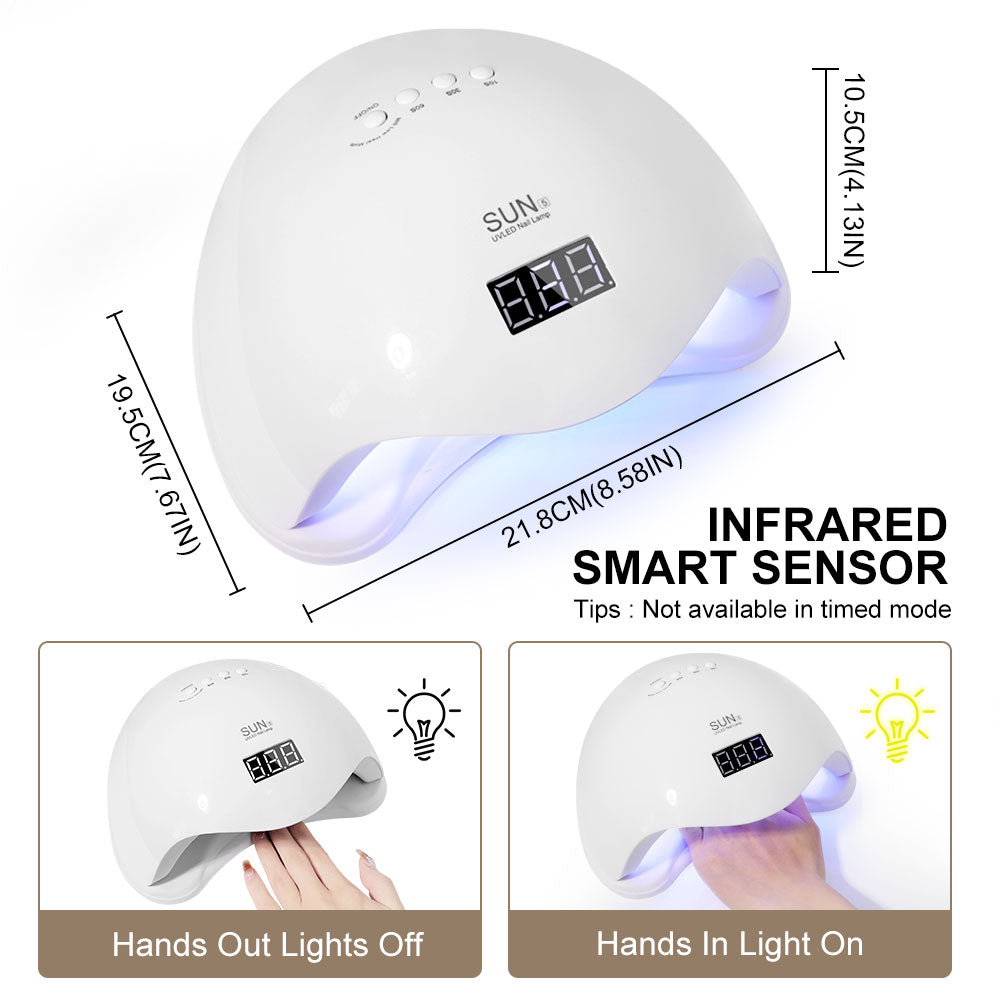 Professional LED UV Nail Lamp - Gel Polish Dryer with Auto Sensor & Timer