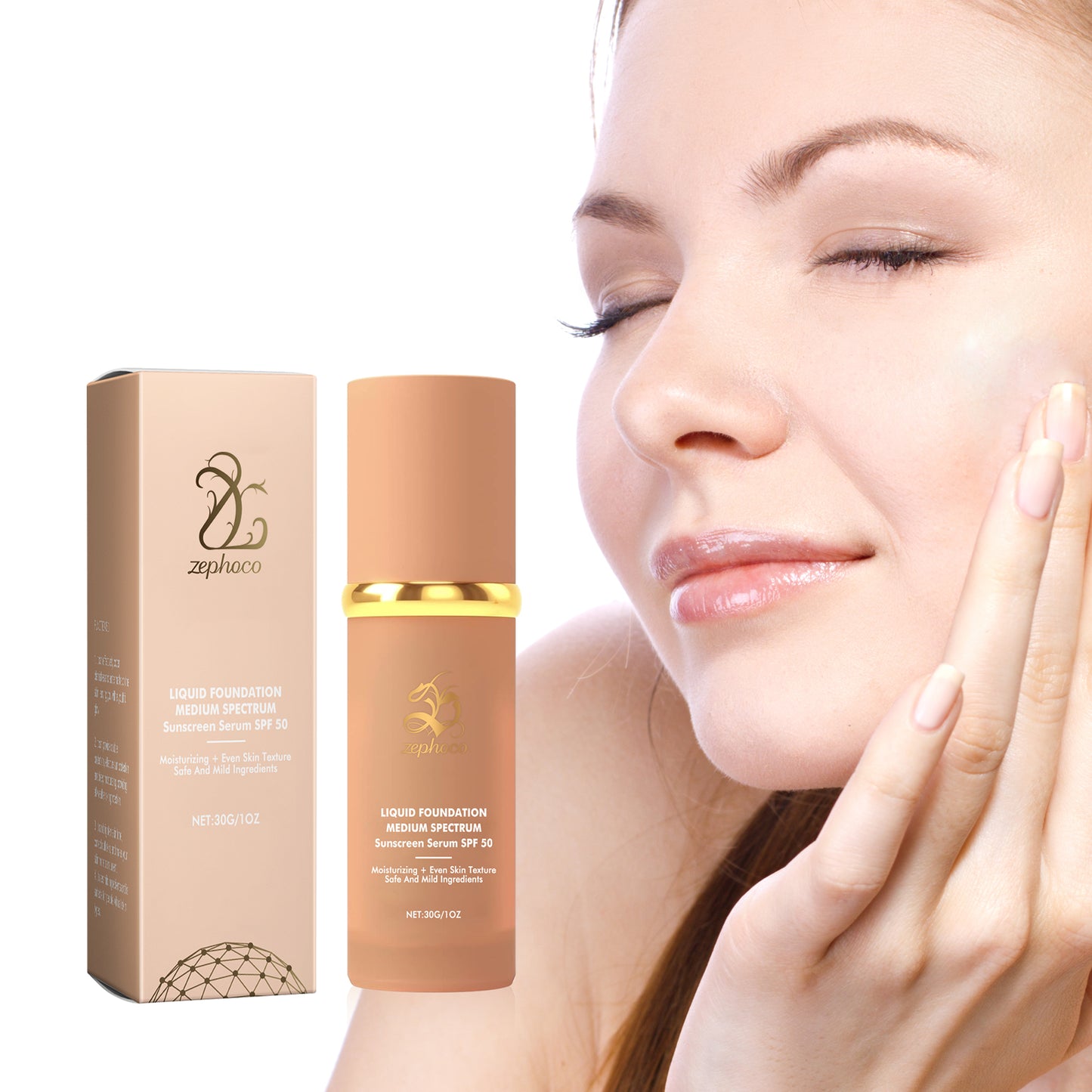 Moisturizing Sunscreen Foundation - 30g Face SPF Makeup
