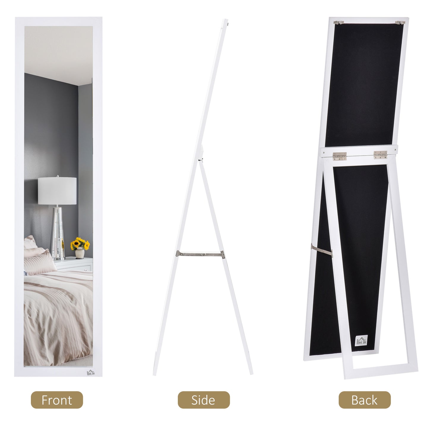 Full Length Mirror - Freestanding or Wall Mounted - White