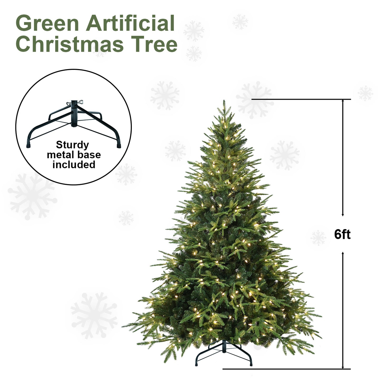 Artificial Christmas Tree with Lights - Multiple Heights Available