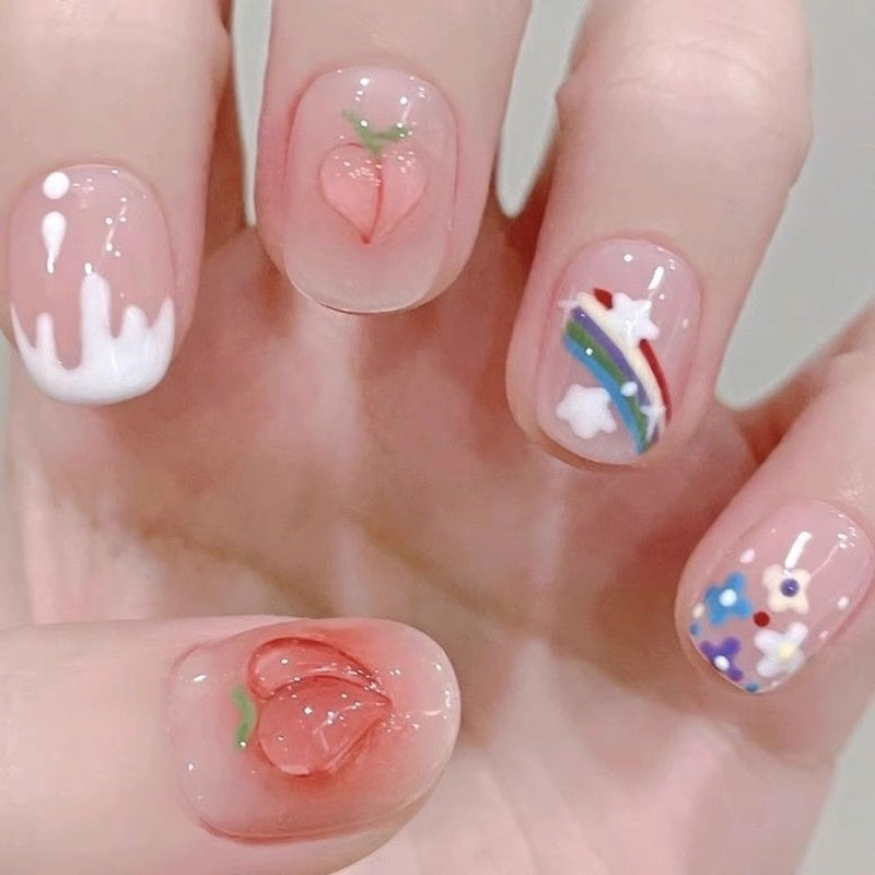 Women's Nail Art Kit with Detachable Color Variants - Spicy White Armor Design