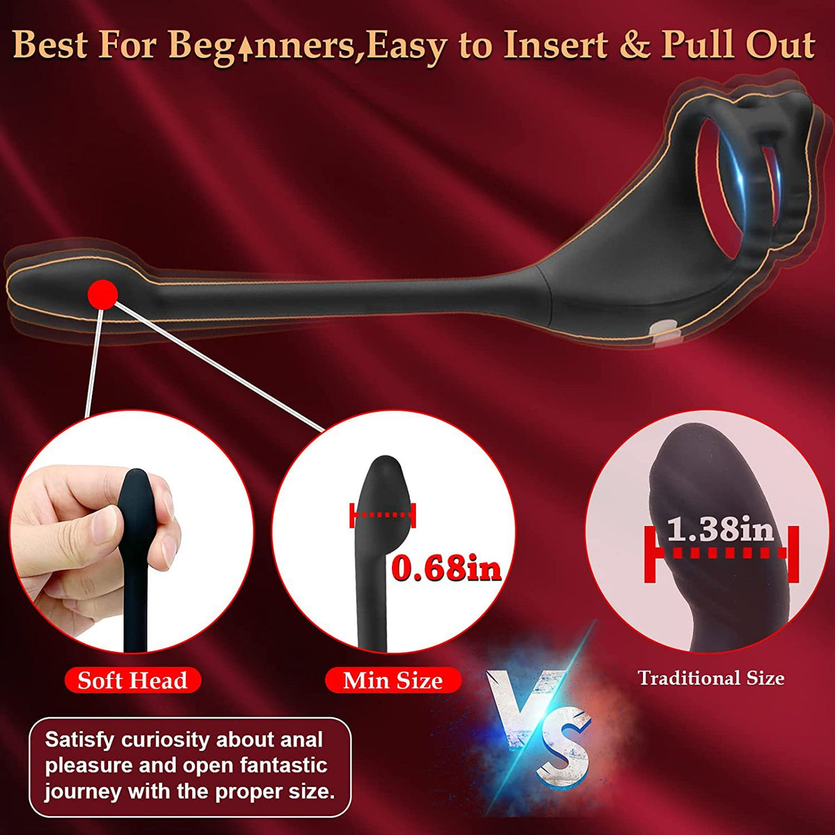 Men's Horseshoe Ring Massager with Remote Control - Silicone Adult Wellness Device