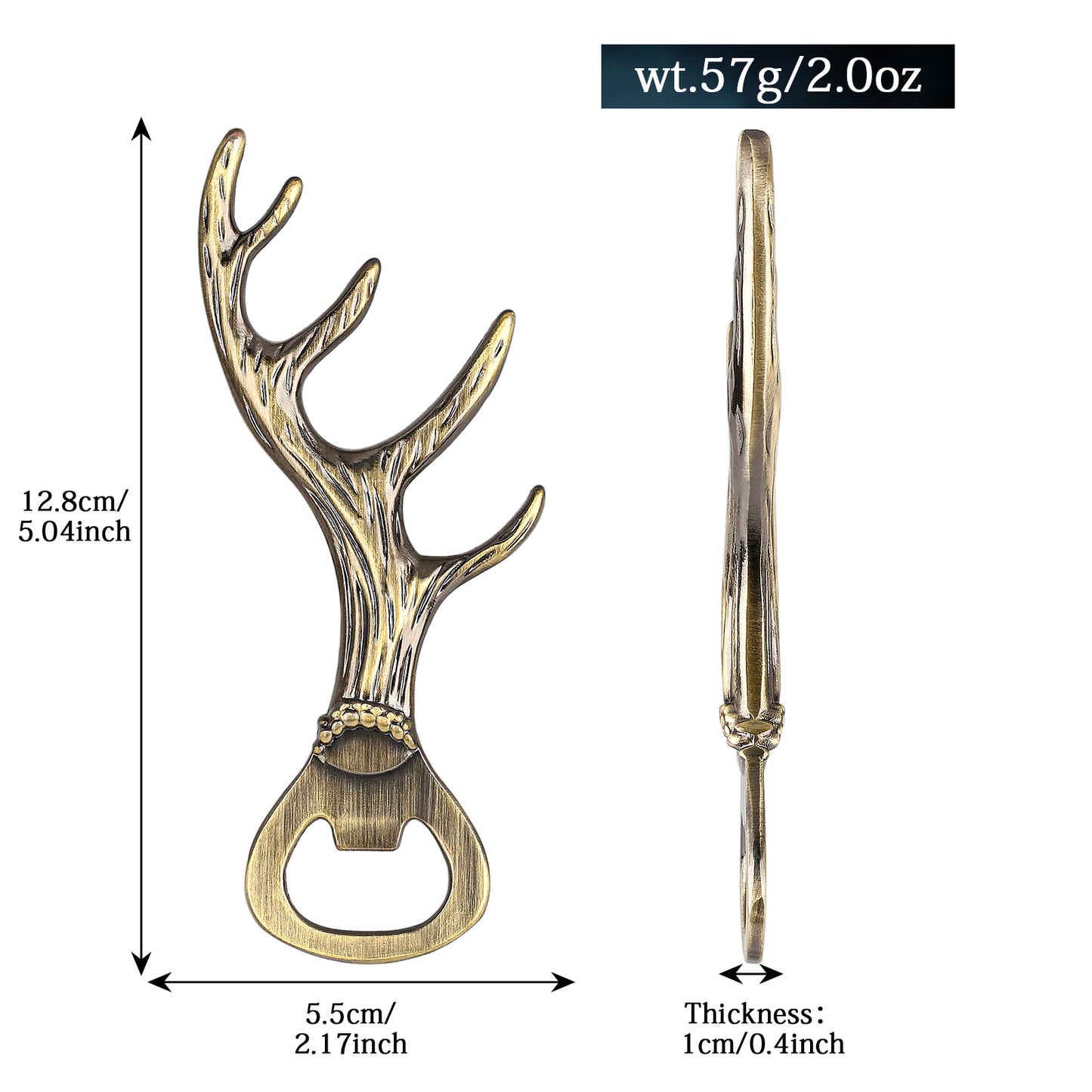 Deer Antler Bottle Opener - Zinc Alloy Kitchen Tool