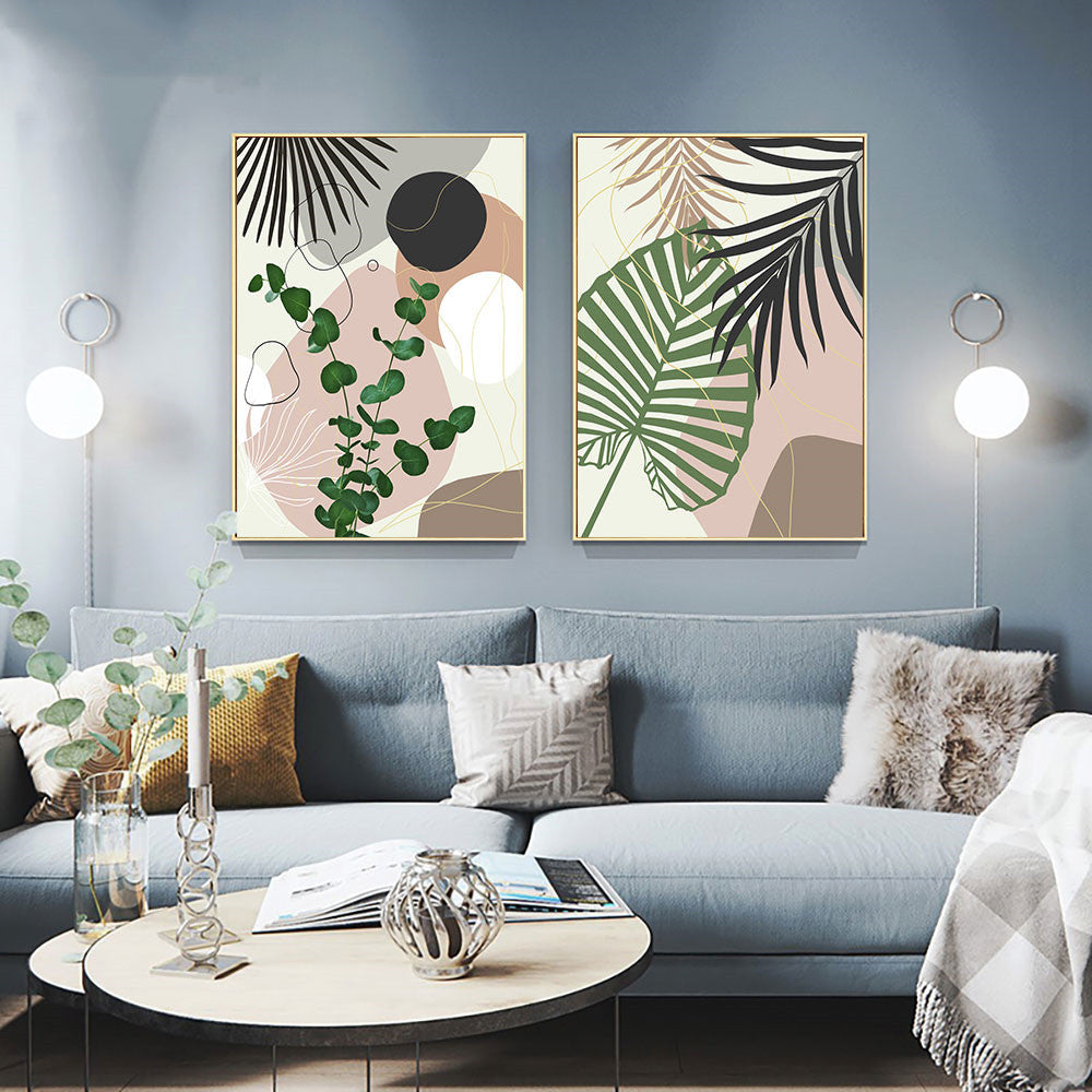 Tropical Plant Leaf Wall Art Canvas Painting - Various Sizes & Styles