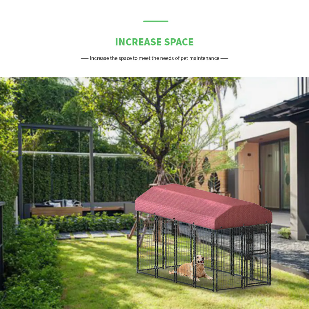 12 Pieces Square Tube Wire Pet Cage with Single Door - Black
