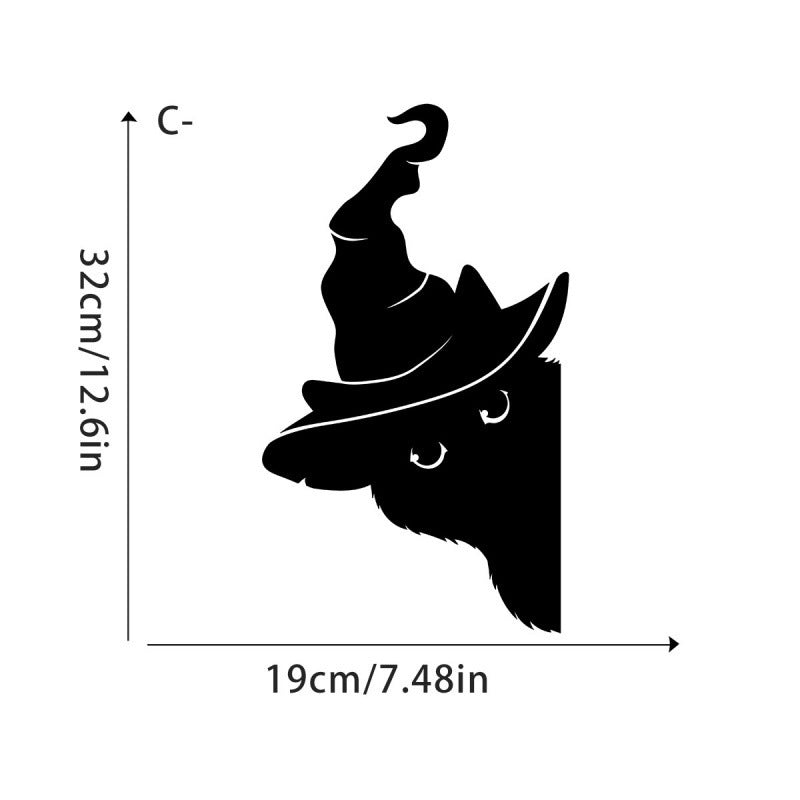 Halloween Cartoon Black Cat Wall Stickers - Self-Adhesive Decorative Decals