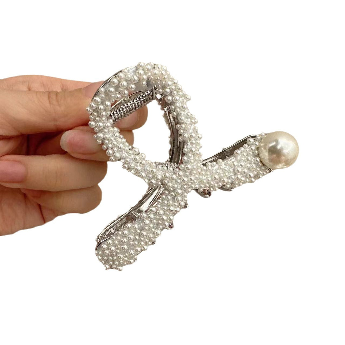 Pearl Grip Updo Barrettes - 8cm