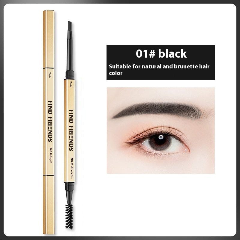Waterproof Double-Headed Automatic Eyebrow Pencil - Smear-Proof, Natural Finish