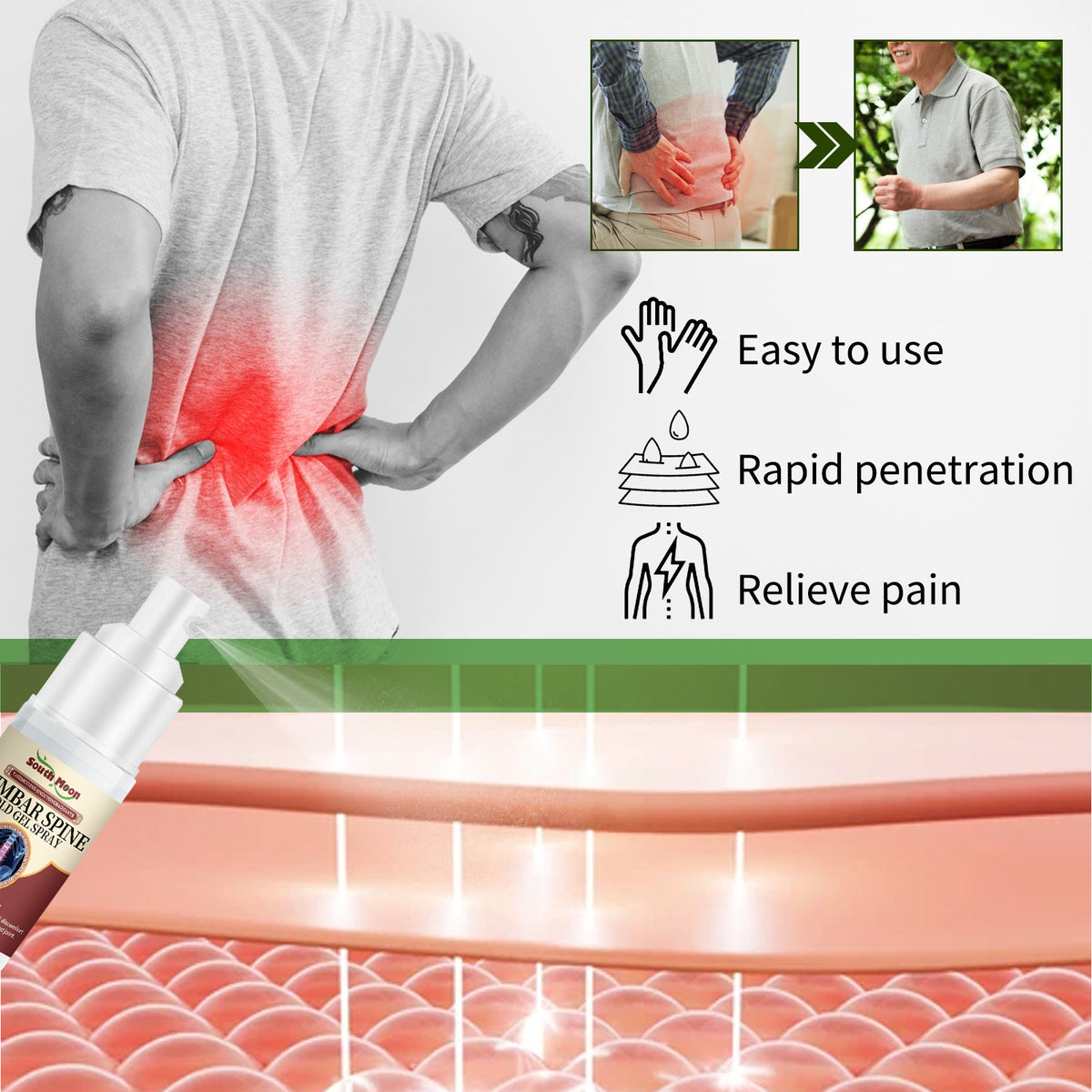 Pain Relief Spray for Lumbar, Knee & Heel Fatigue - 35ml