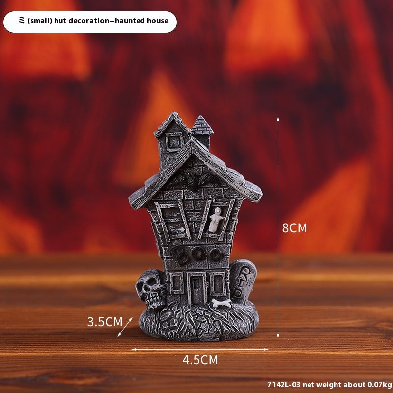 Halloween Pumpkin Haunted House Decorations Resin Props Set - Multiple Variants