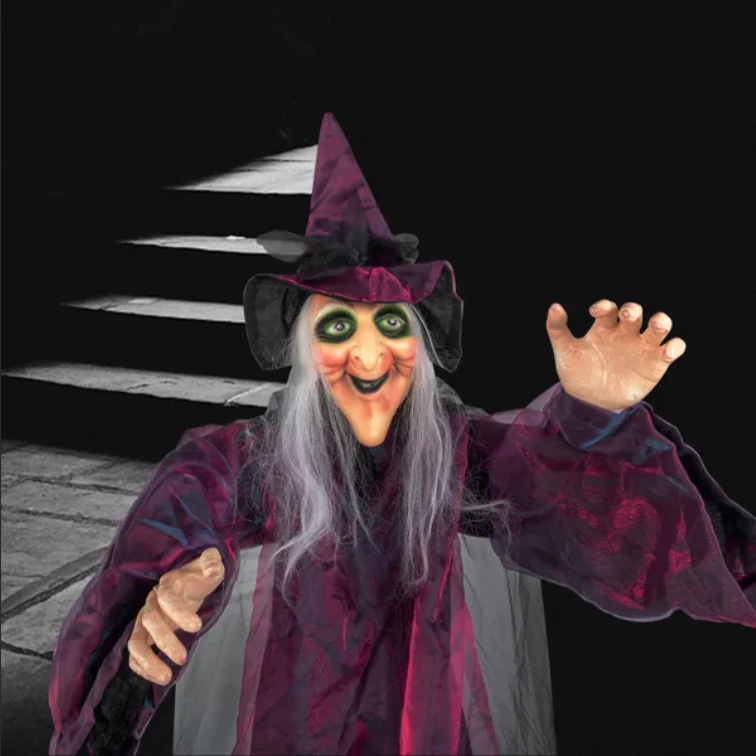 71in Life Size Hanging Witch Decoration with Sound & Light