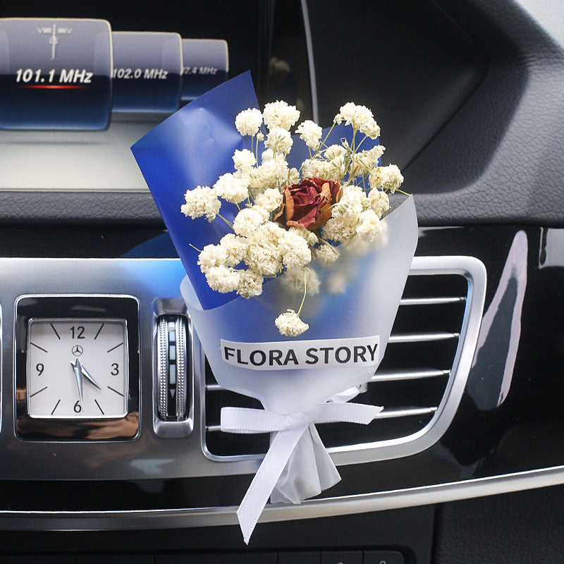 Decorative Dried Flowers Air Outlet Car Freshener - Colorful Aromatic Bouquet