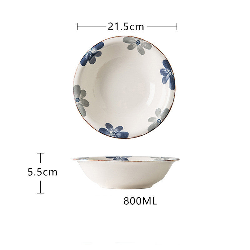Japanese Style Ceramic Tableware Set - Hand Painted Underglaze Dinnerware