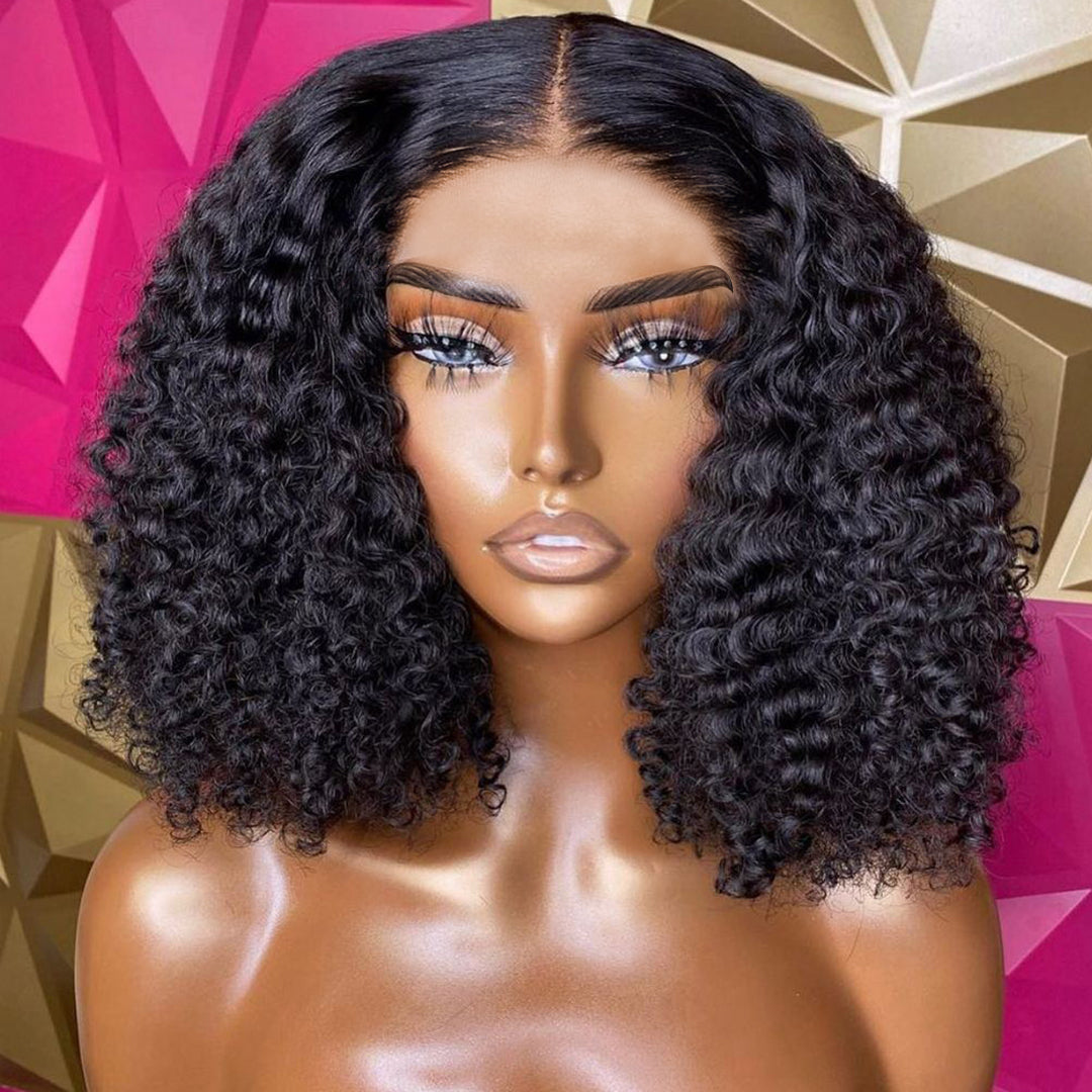Human Hair Short Bob Wig - Jerry Curly, 100% Unprocessed