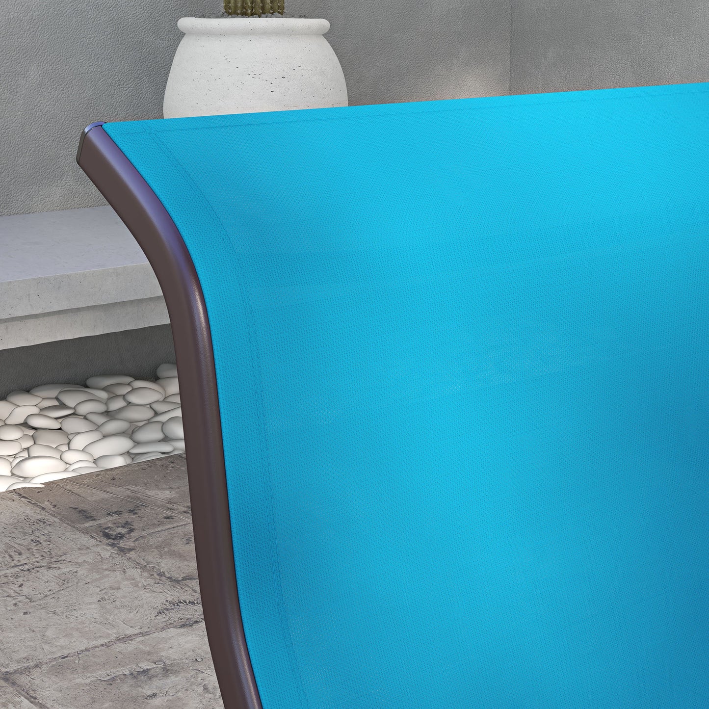 Gliding Lounger Chair - Lightweight Metal & Mesh Construction, Blue