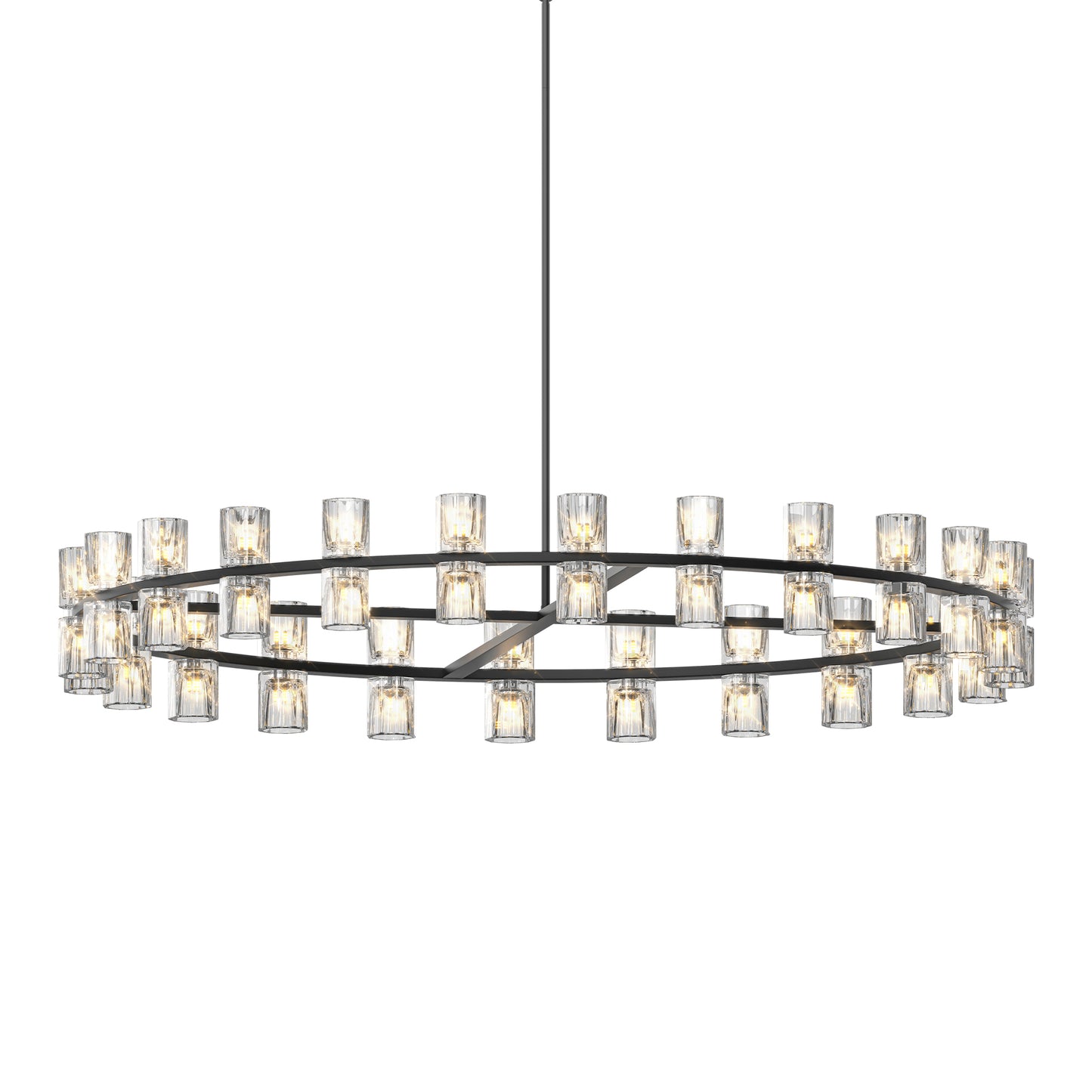 48-Inch Luxury Crystal Chandelier - Modern LED Lighting for Home Decor