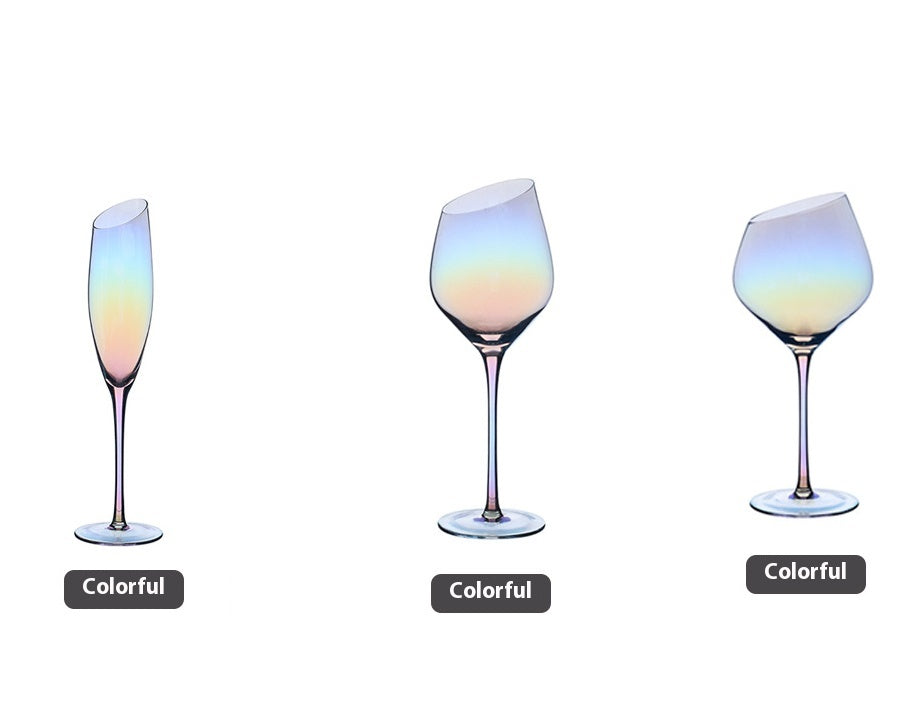 Beveled Crystal Wine Glass Set - Red, Champagne & Big Belly Styles