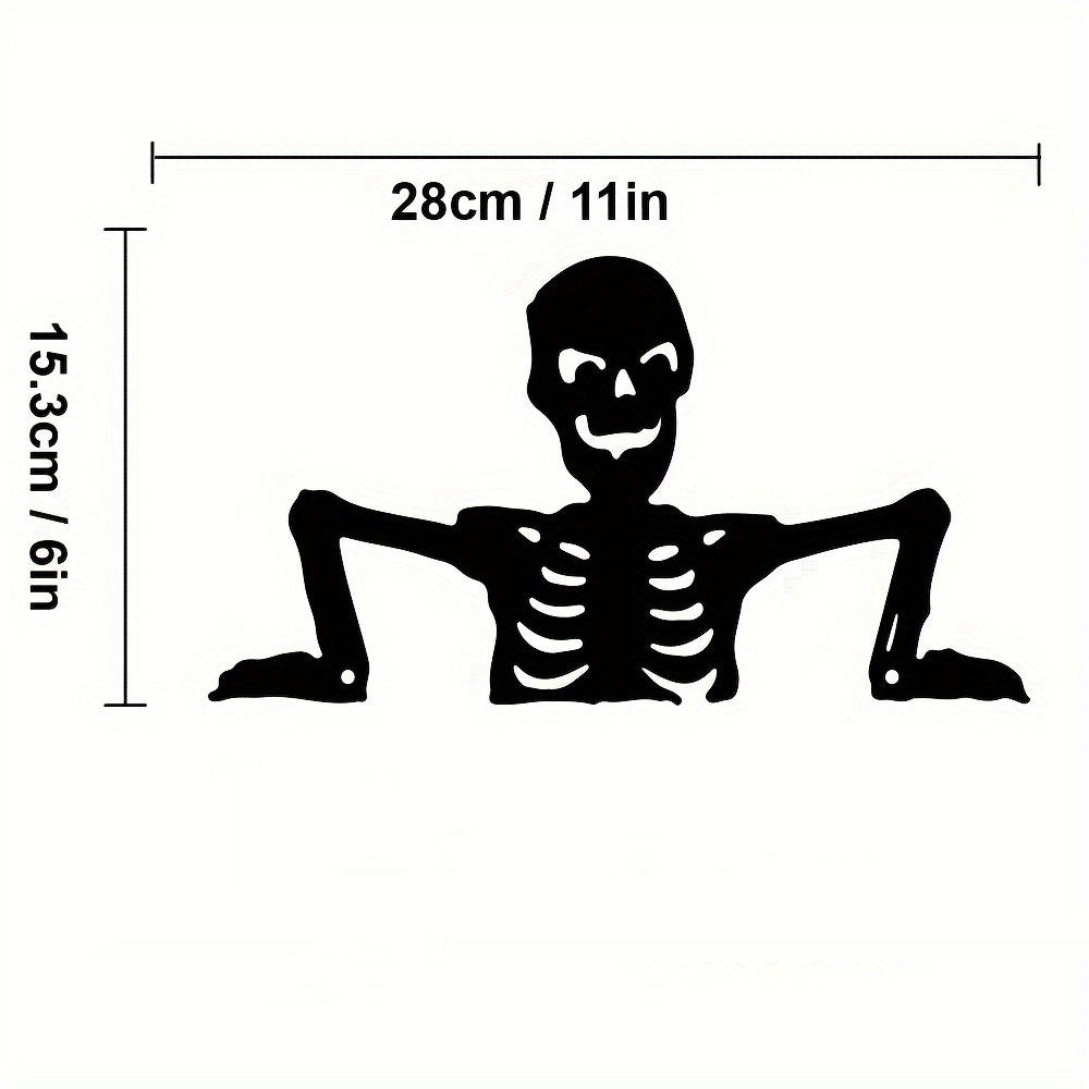 Gothic Skull Silhouette Wall Plaque - Wrought Iron Decor
