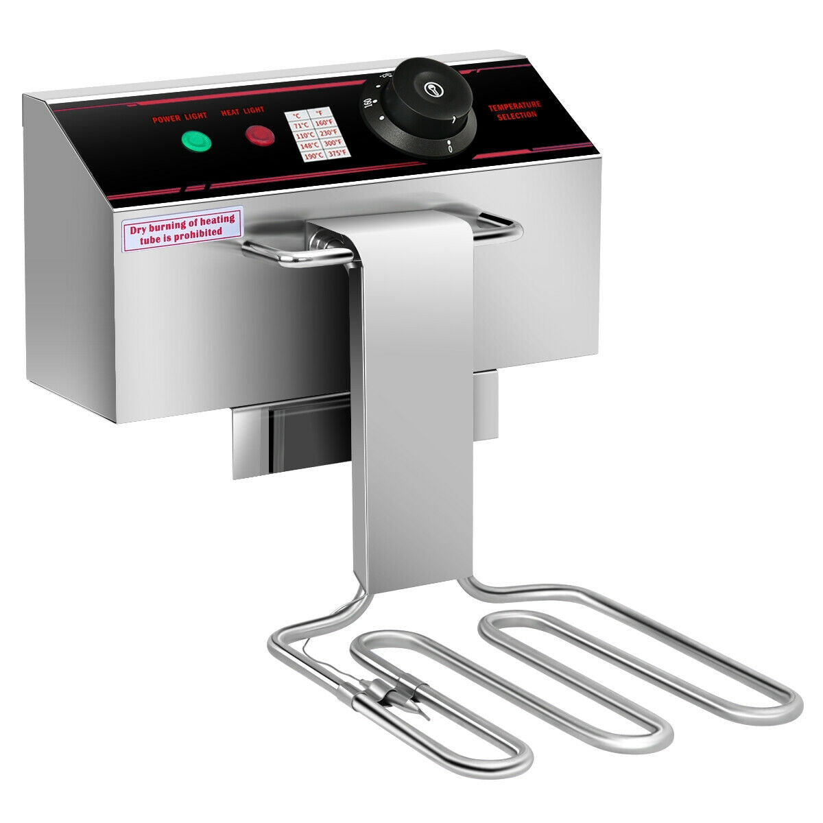 3400W Dual Tank Electric Deep Fryer - Stainless Steel