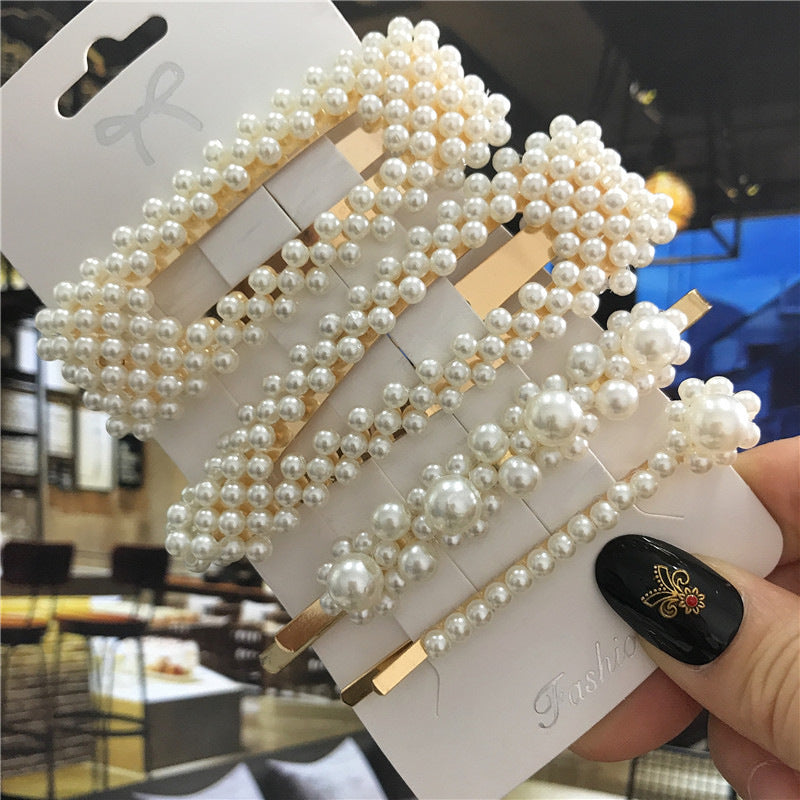 Pearl Hairpin Set Retro Handmade Hair Accessories for Women
