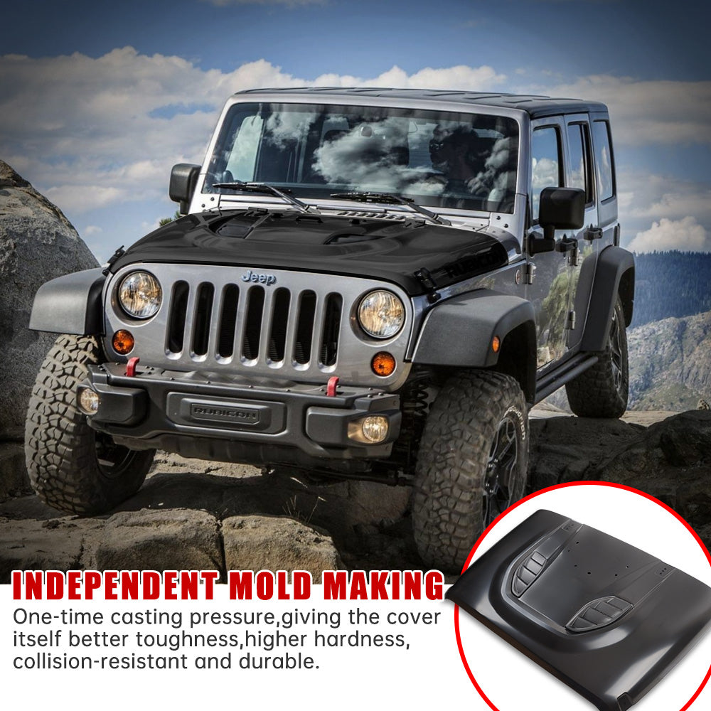 Vented Heat Dispersion Hood for Jeep Wrangler JK 2007-2017 - Black