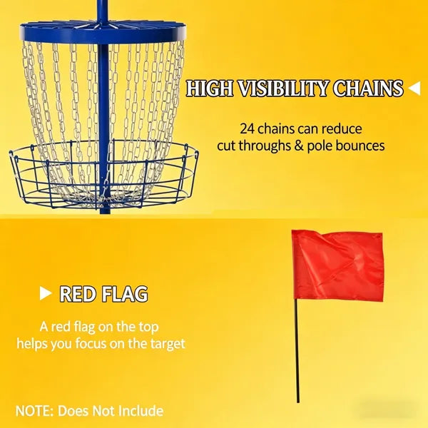 Disc Golf Basket Target - Portable Steel Frame with Chains