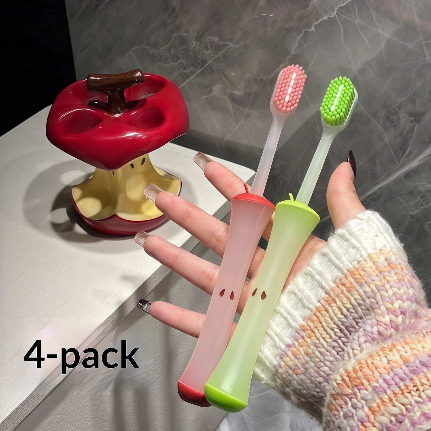 Frozen-Themed Soft Bristle Gum Care Toothbrush Set - Adults, Kids