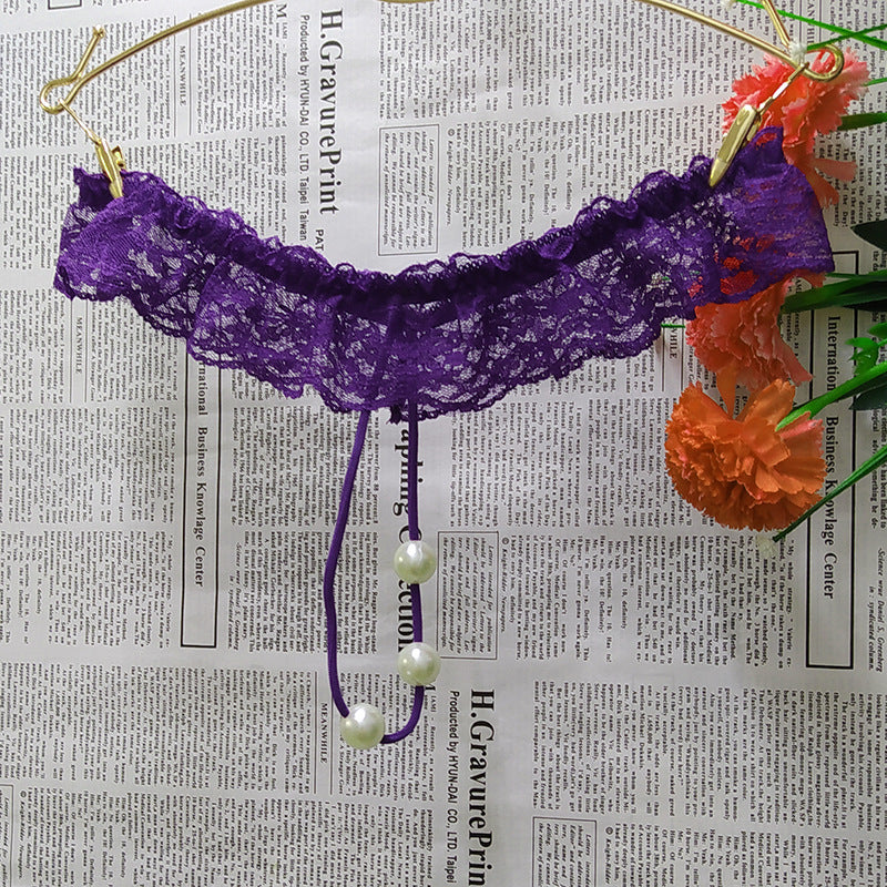 Women's Lace Panties with Bead Massage Beads - Comfortable Underwear