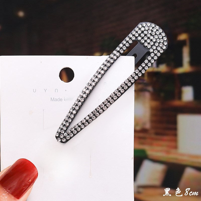 Versatile Rhinestone Hair Clips for Women - Side Bang Style, Multiple Colors