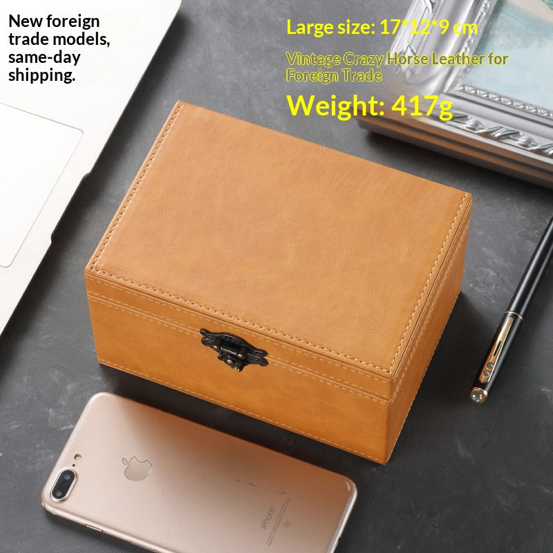 Vintage RFID Car Key Case Leather Wallet Organizer for Men & Women