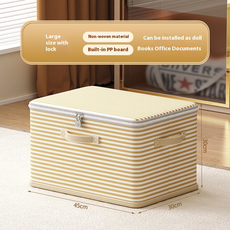 Large Lockable Clothes Storage Box with Handles for Home Organization