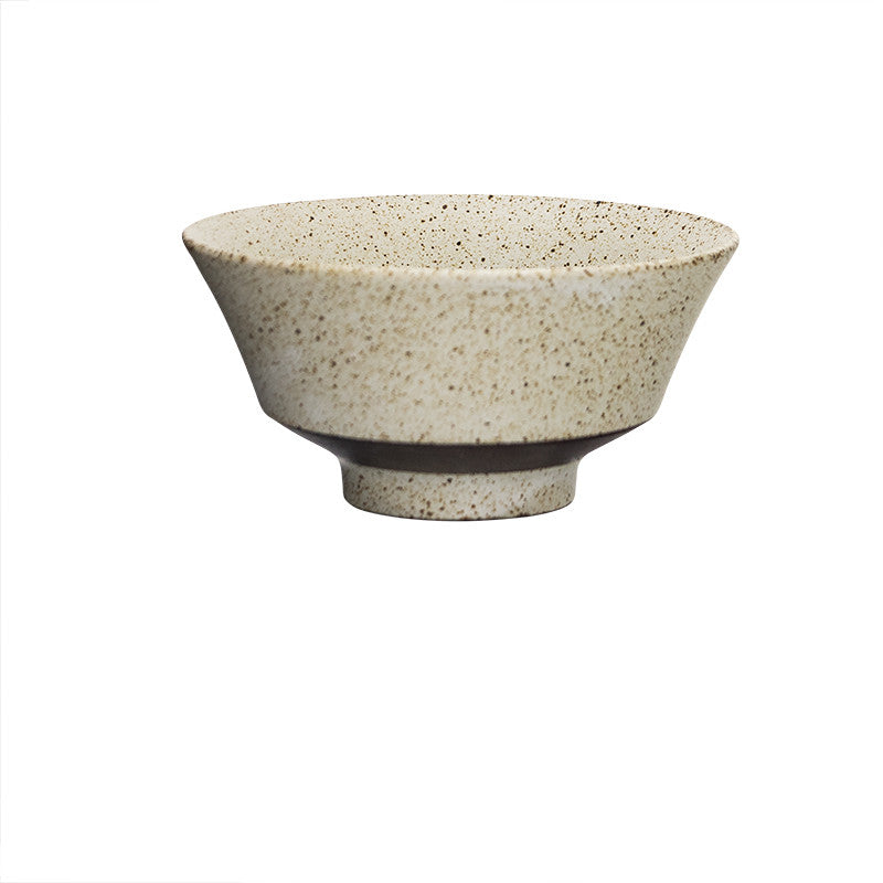 Coarse Ceramic Soup Bowl - Vintage Round Kitchenware, Small 5 Inch