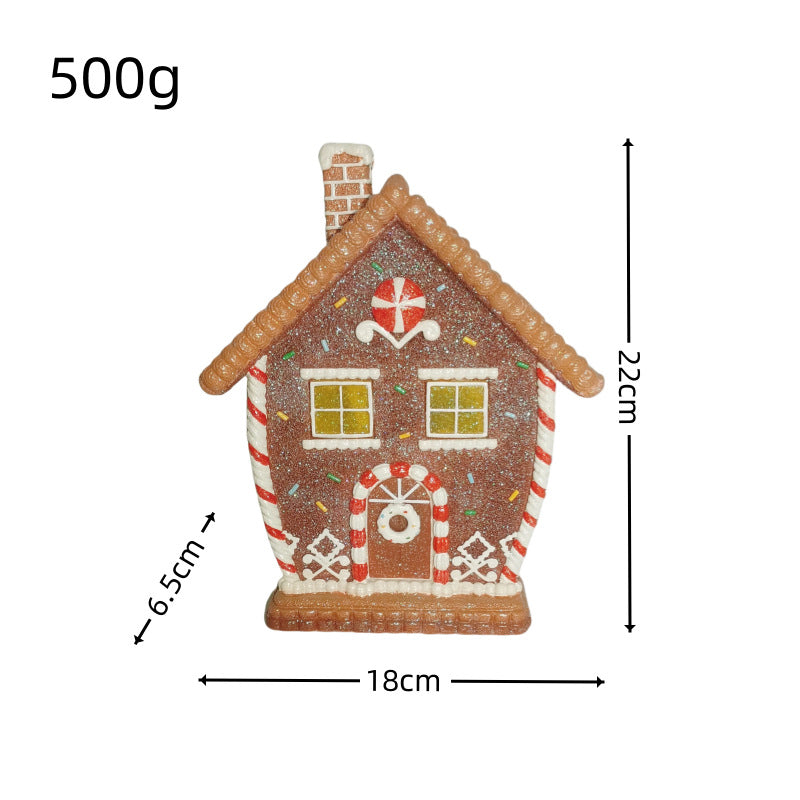 Christmas Gingerbread Man Decoration with Light - Resin Holiday Ornament